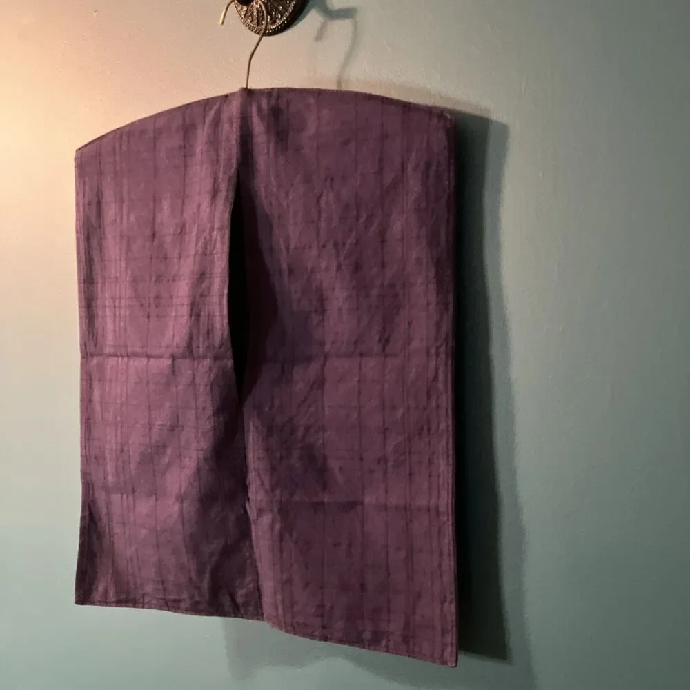 VTG Mid Century Hanging Door / Closet Storage Bags Set Of 2 Fabric / Wood Hanger